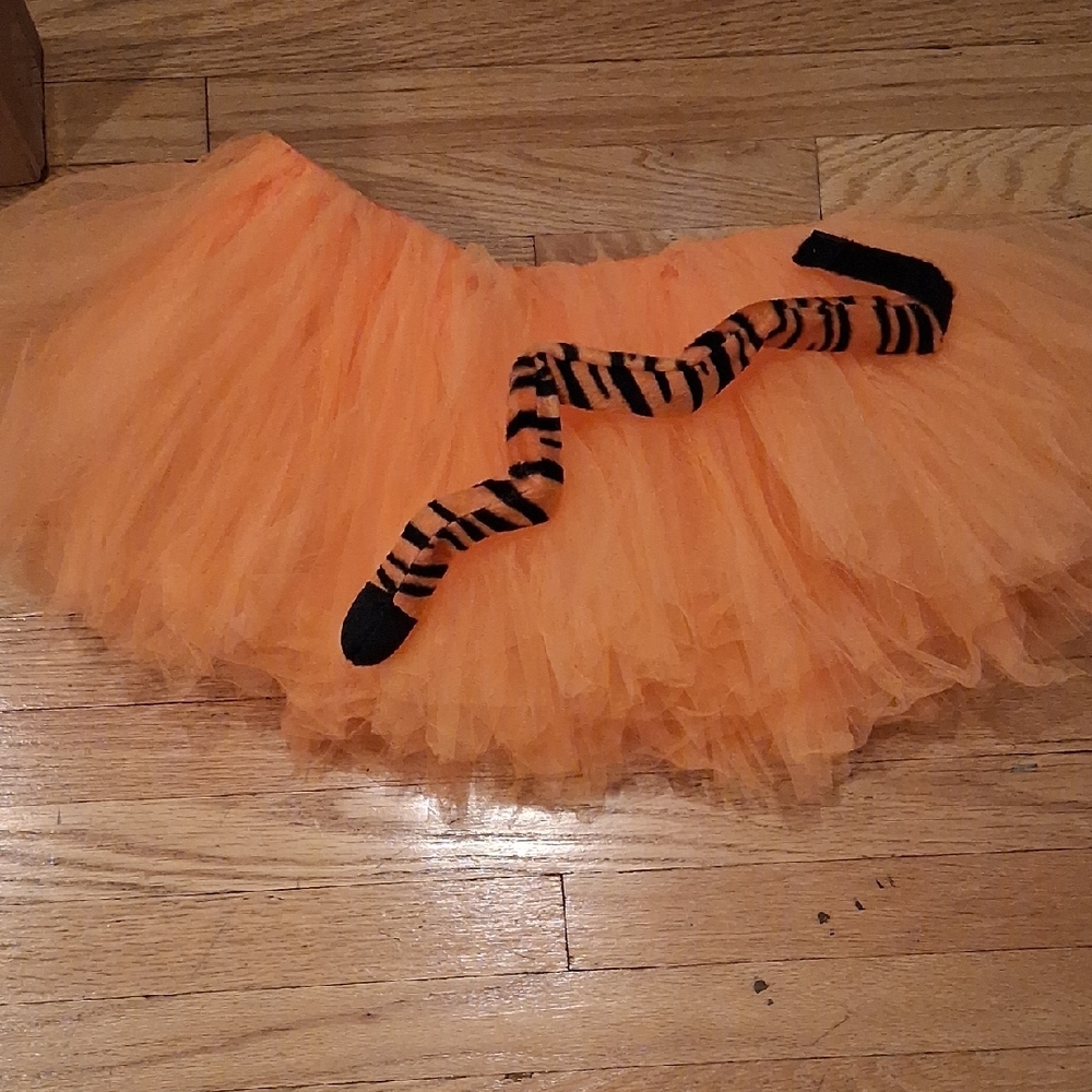 Tiger Costume-Orange Tulle Skirt with Striped Tail